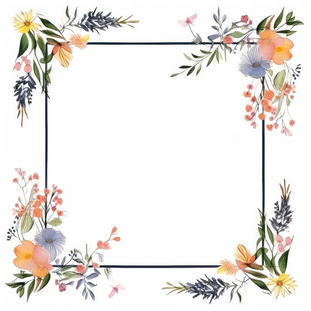 Flowers pattern backgrounds frame. AI generated Image by rawpixel.