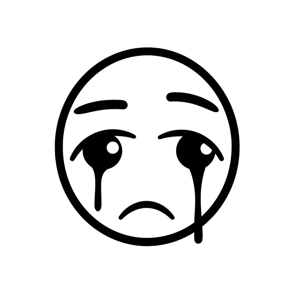 Sad face emoji line frustration displeased.