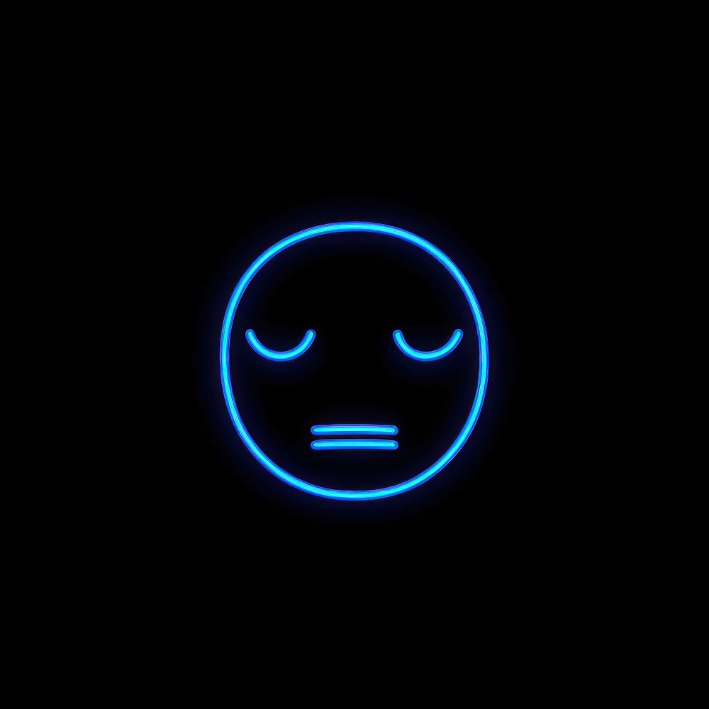 Sad face emoji icon astronomy night line.