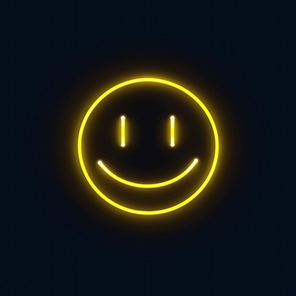 Smile emoji icon yellow light night.