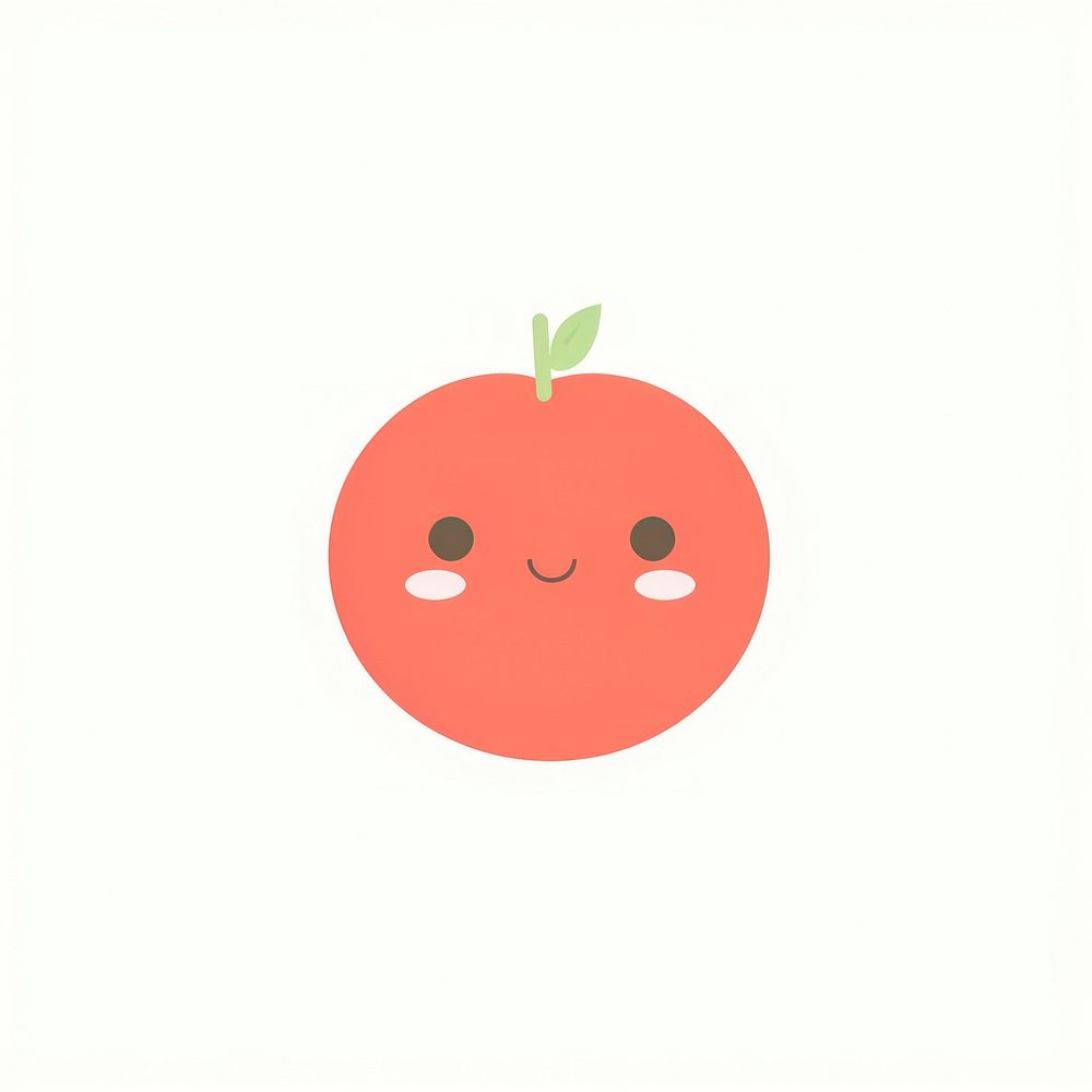 Tomato icon cute anthropomorphic portrait.