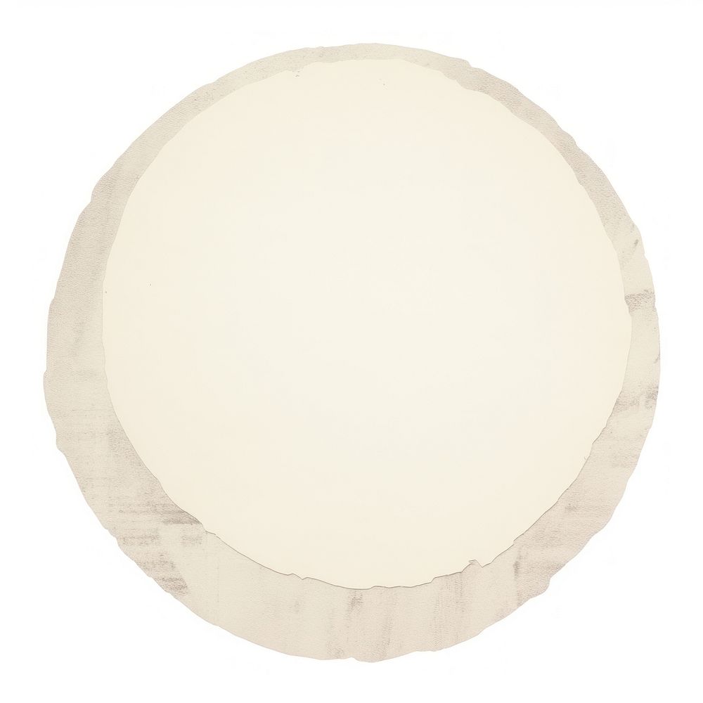 Moon circle shape ripped paper white white background rectangle.