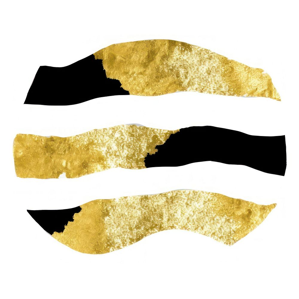 Abstract shape ripped paper gold white background moustache.