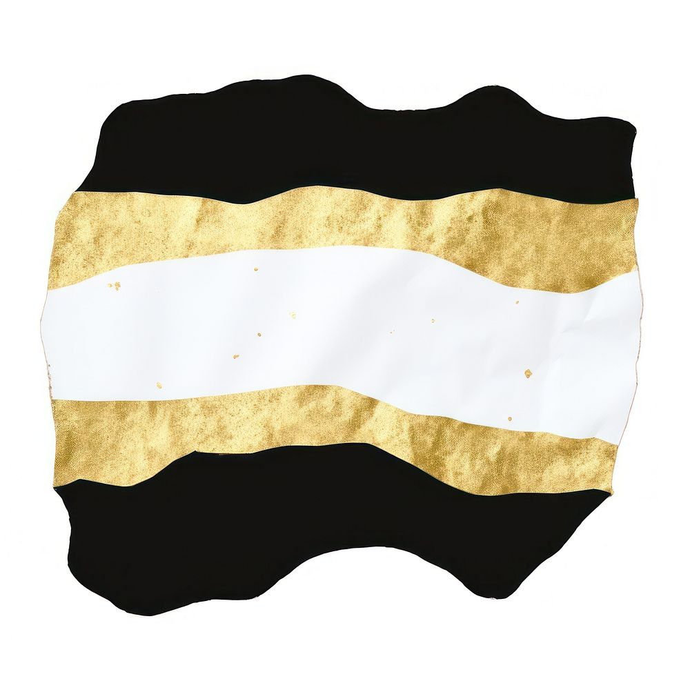 Abstract shape ripped paper gold white background rectangle.