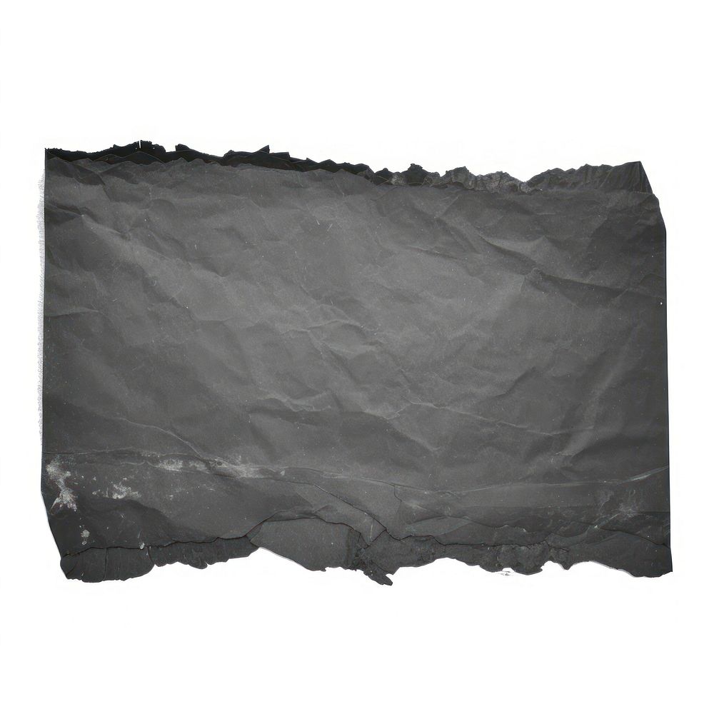 Black marble ripped paper white background monochrome anthracite.