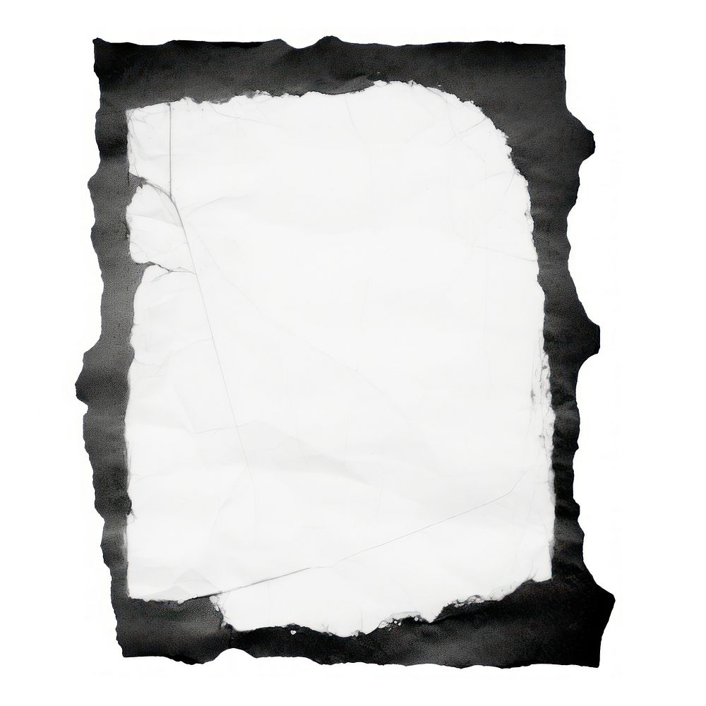 Black marble ripped paper white white background monochrome.