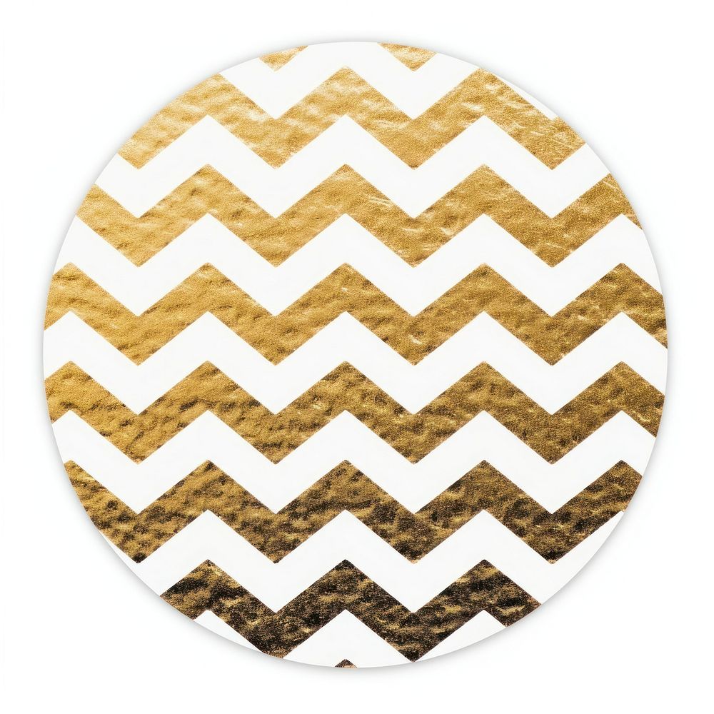 Chevron in circle shape ripped paper pattern gold white background.