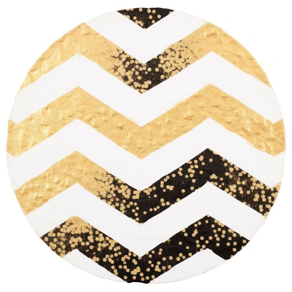 Chevron in circle shape ripped paper white background dishware pattern.
