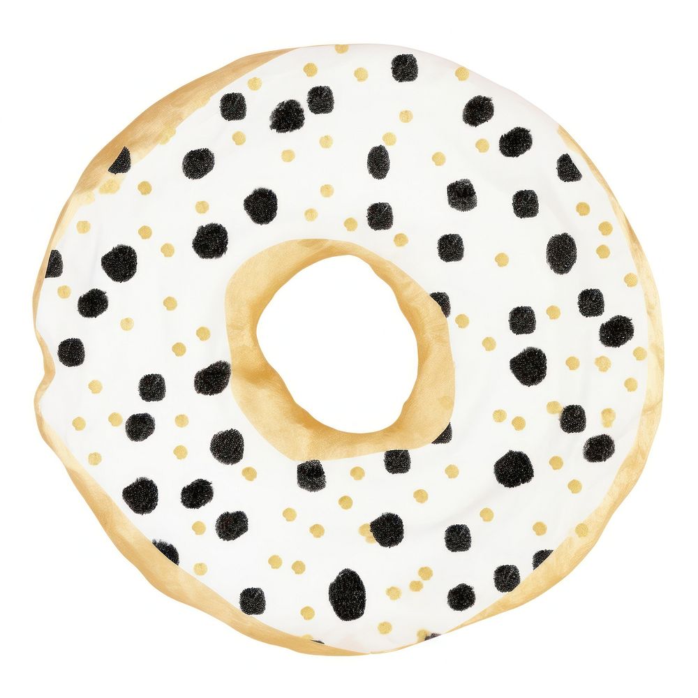 Donut ripped paper bagel shape food.
