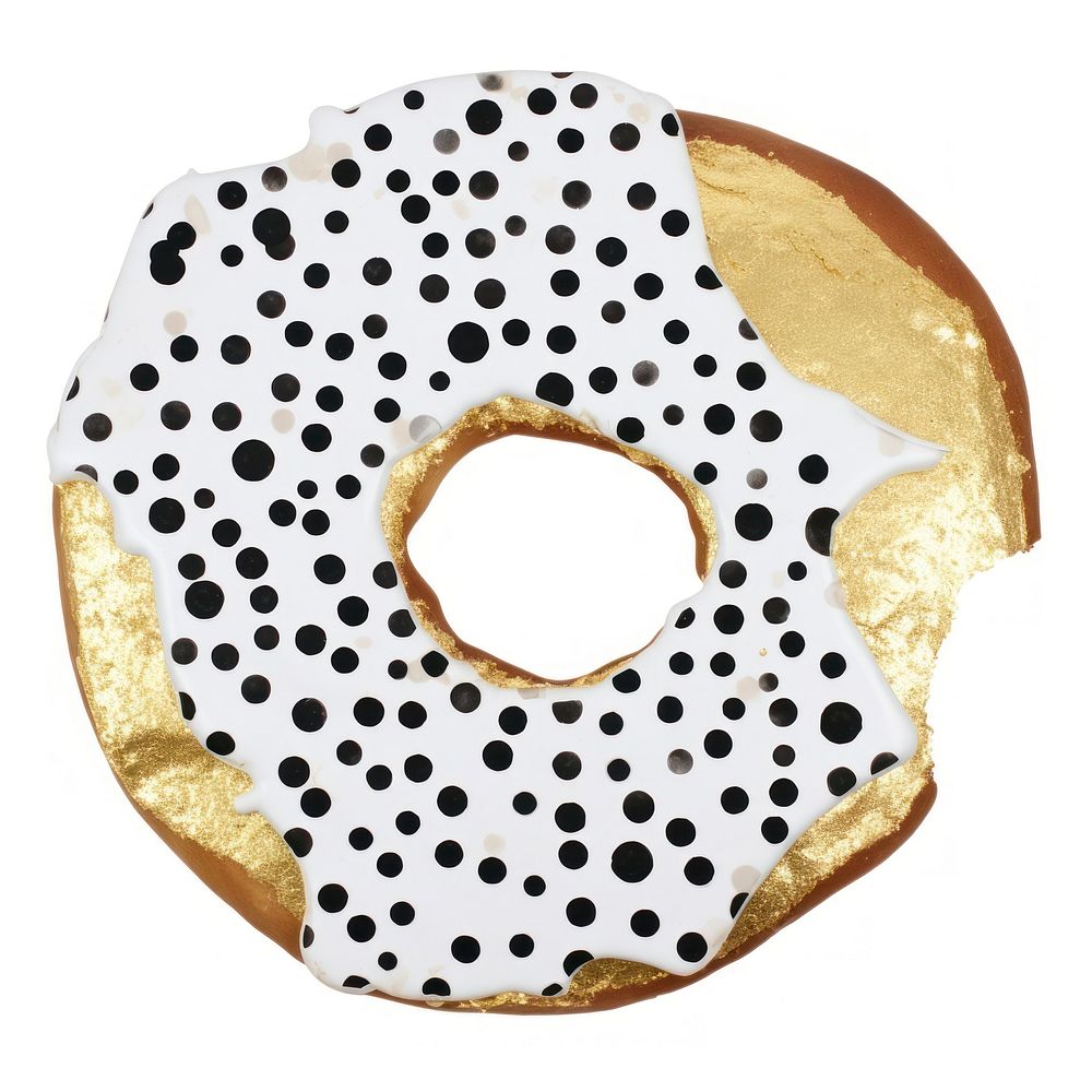 Donut ripped paper shape food white background.