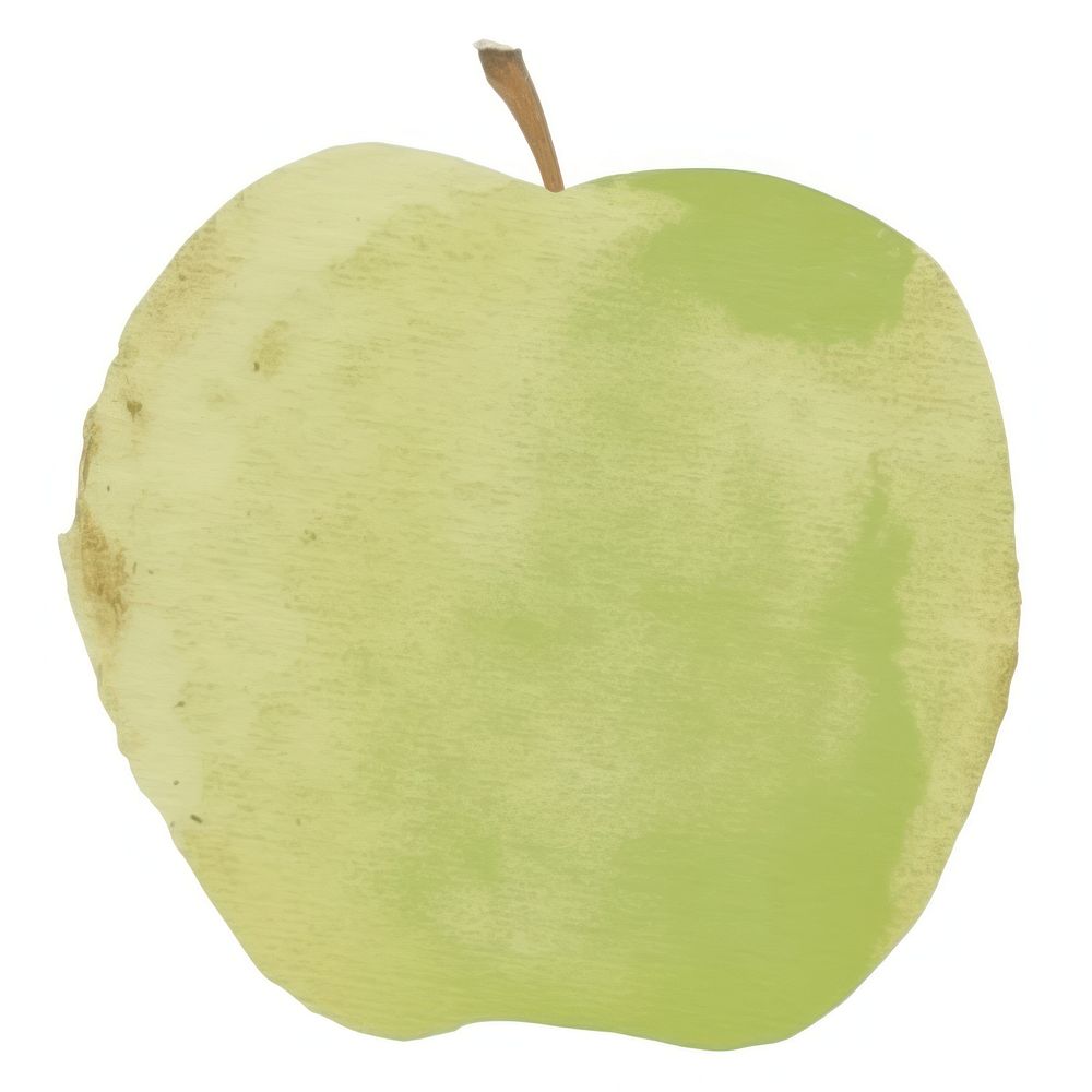 Green apple shape ripped paper fruit plant food.