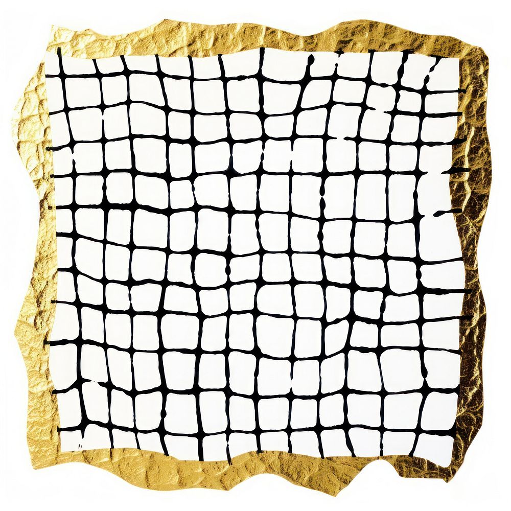 Grid shape ripped paper white background rectangle textured.