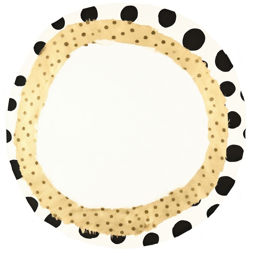 Polka dot in circle shape ripped paper pattern white background moustache.