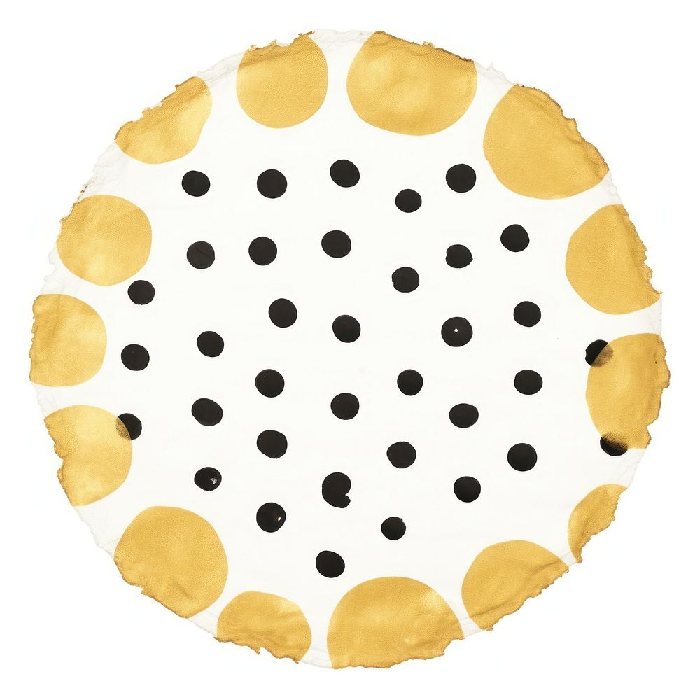 Polka dot in circle shape ripped paper dessert pattern food.
