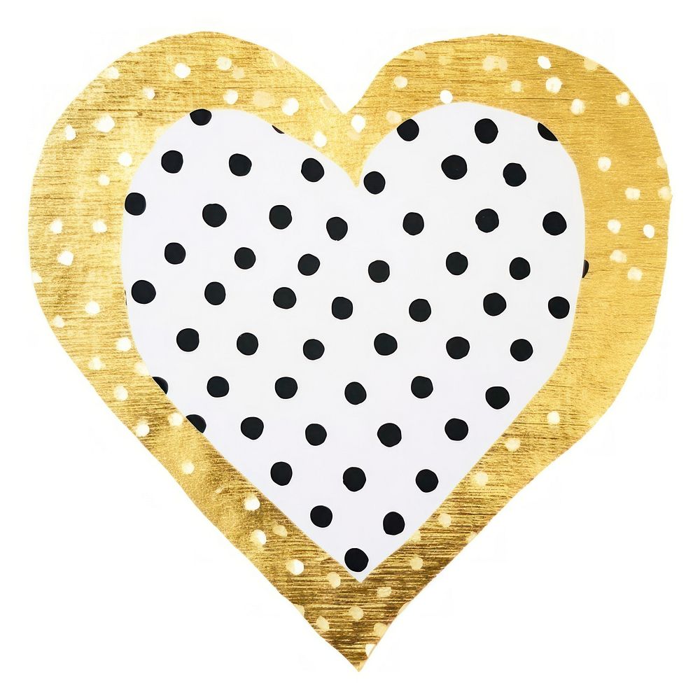 Polka dot in heart shape ripped paper backgrounds pattern white background.