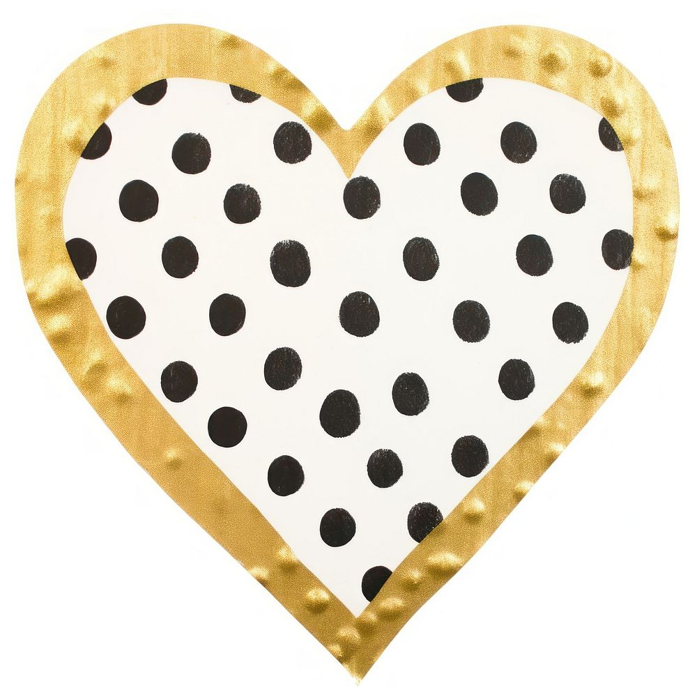 Polka dot in heart shape ripped paper pattern white background celebration.