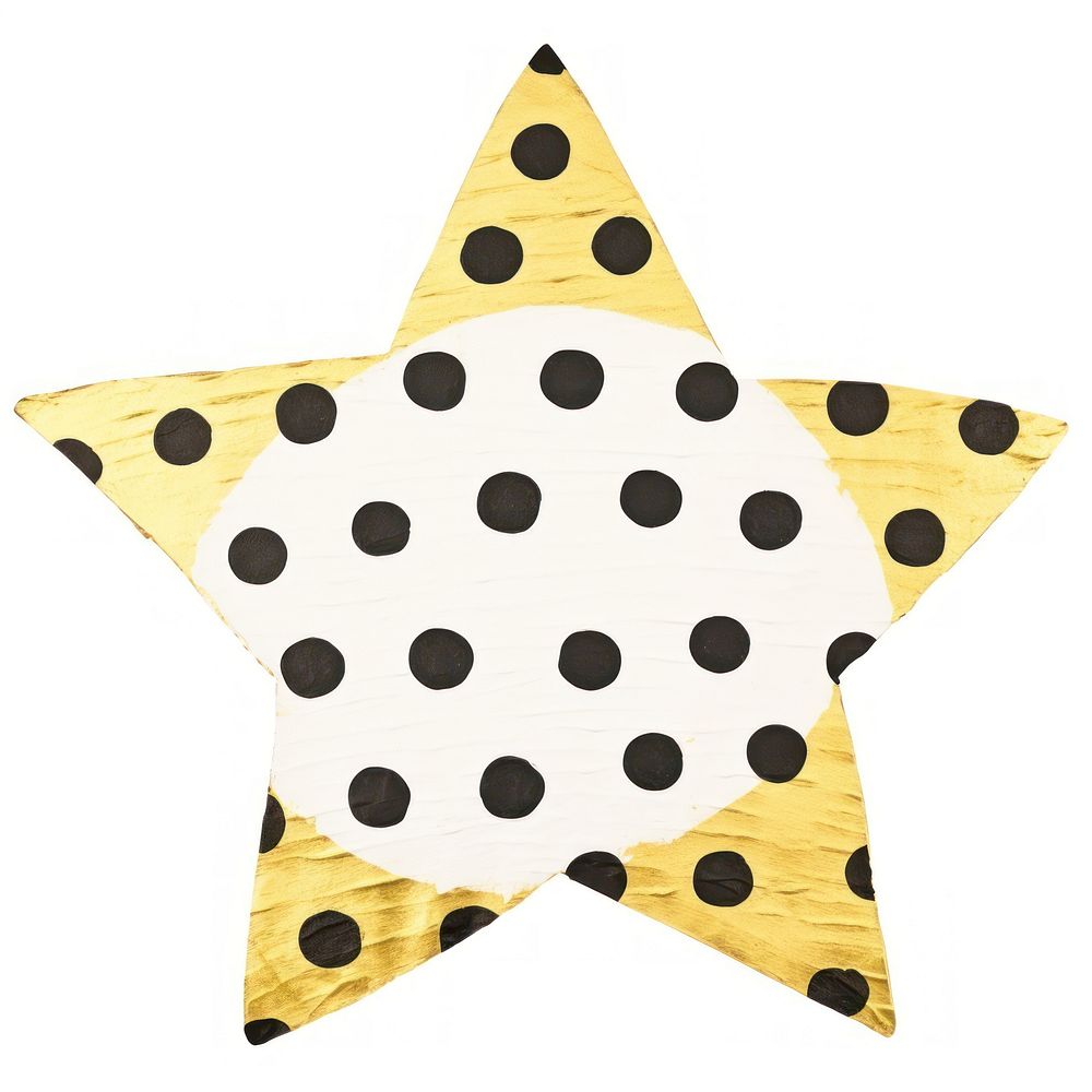 Polka dot in star shape ripped paper pattern white background celebration.