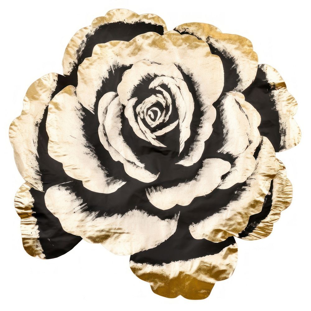 Rose shape ripped paper plant white background inflorescence.