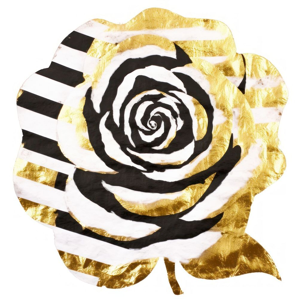 Rose ripped paper spiral shape white background.