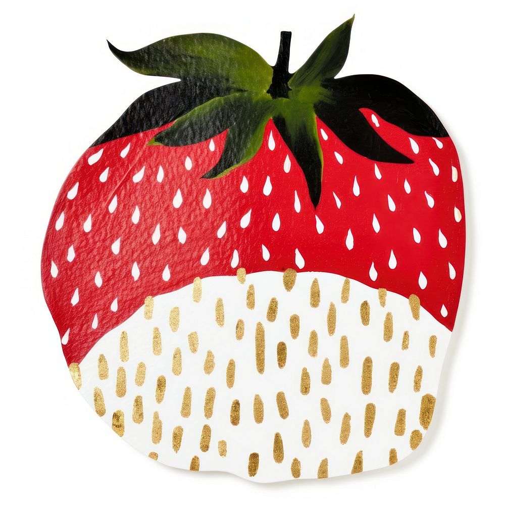Strawberry shape ripped paper fruit plant food.