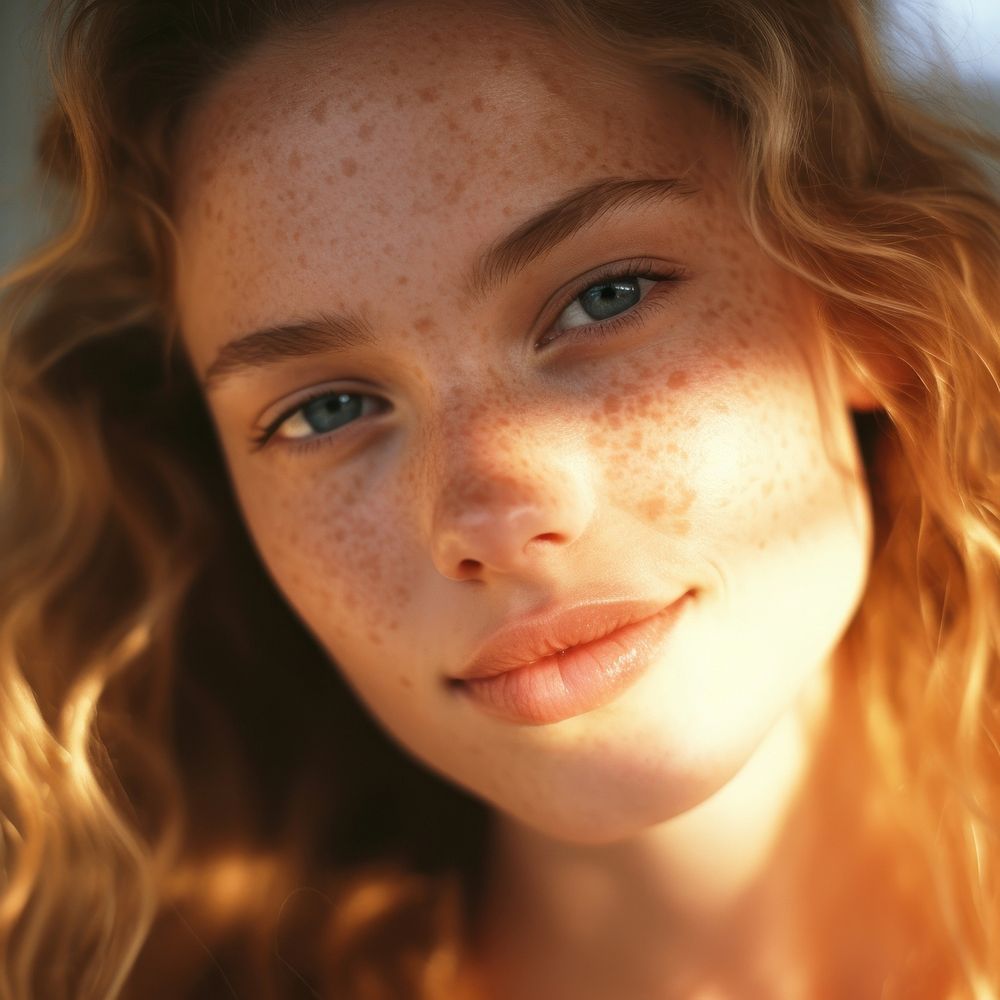 Skin photography portrait freckle.