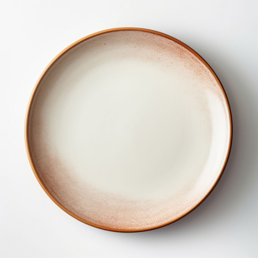 Two tone colored dinner plate porcelain pottery bowl.