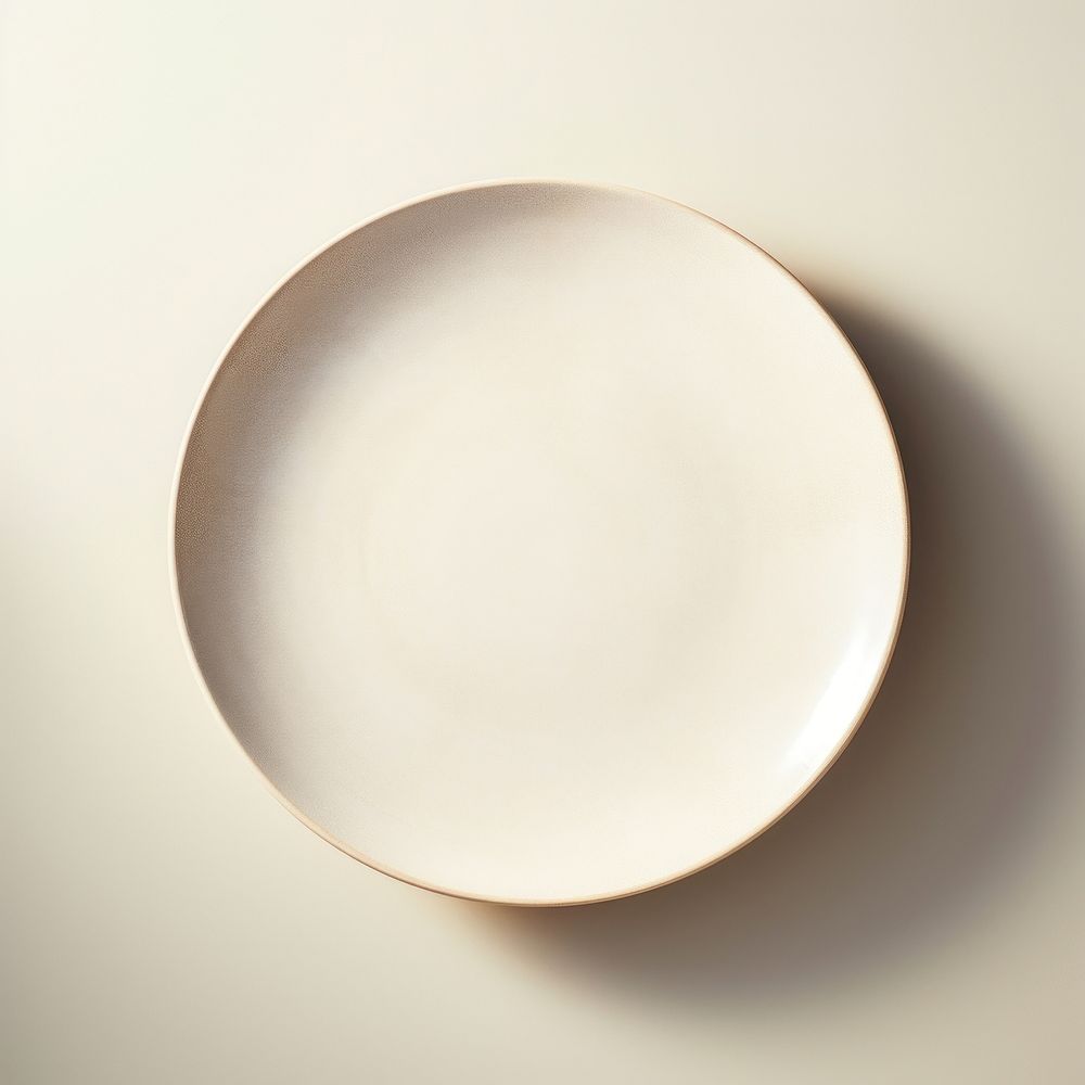 Off-white dinner plate porcelain pottery bowl.