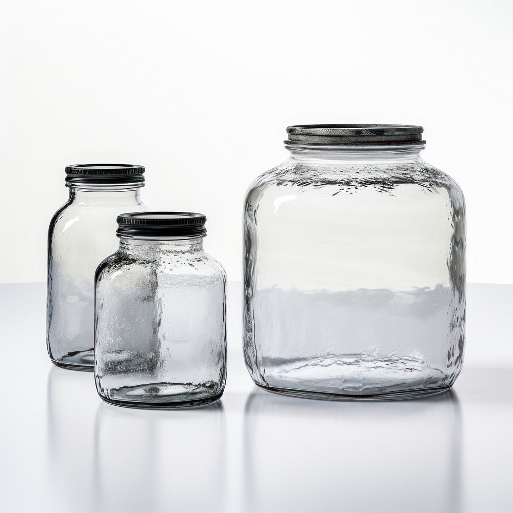 Scandinavian Nordic Chic European Glass Gray Storage Jar Bottles jar mason jar.
