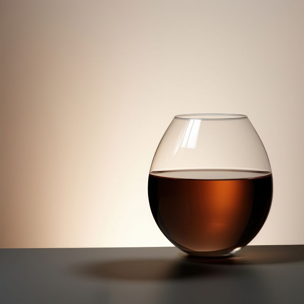 Modern wine bollte in dark brown transparent glass light.