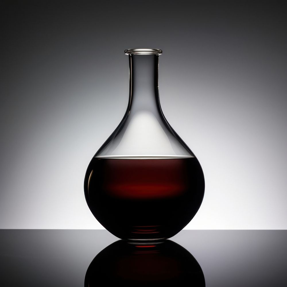 Modern wine bollte in dark brown transparent bottle glass.