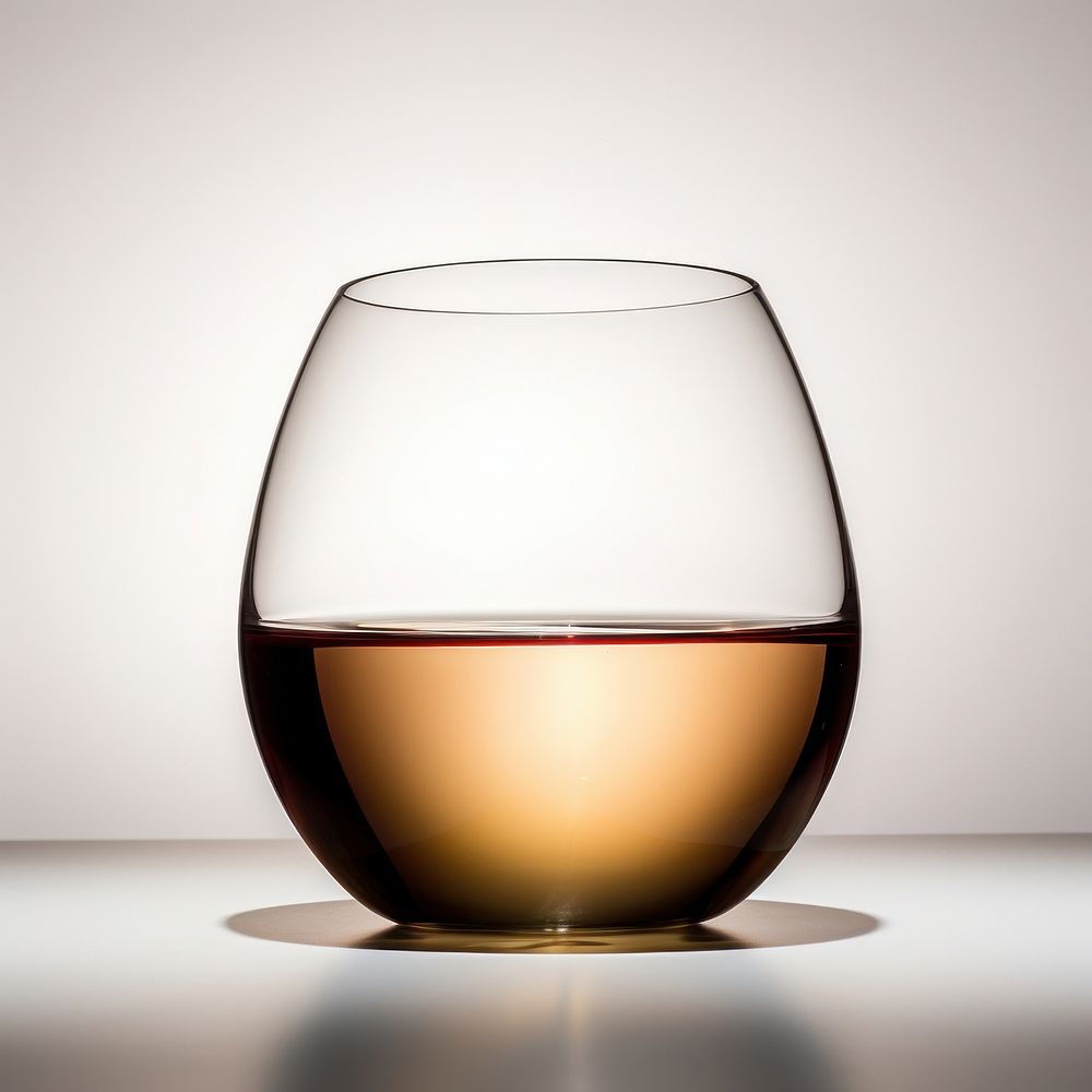 Modern wine bollte in dark brown transparent glass drink.