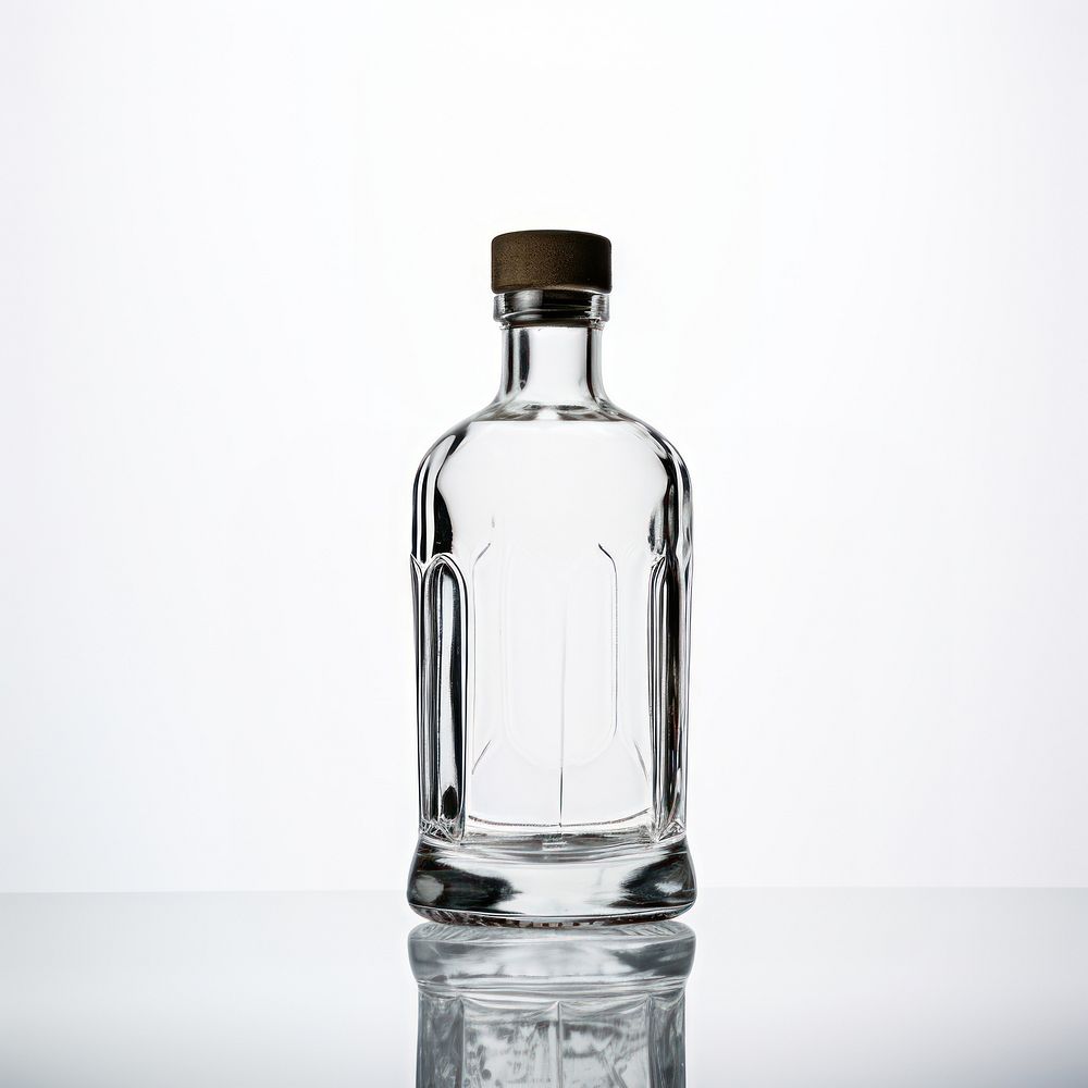 Vintage vodka bollte transparent bottle glass.
