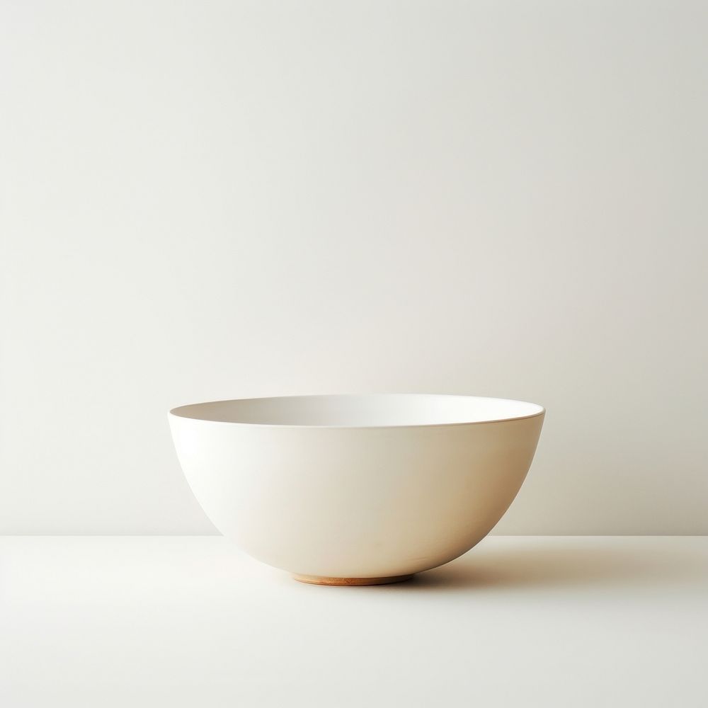 Vintage minimal Pottery white bowl porcelain pottery white background.