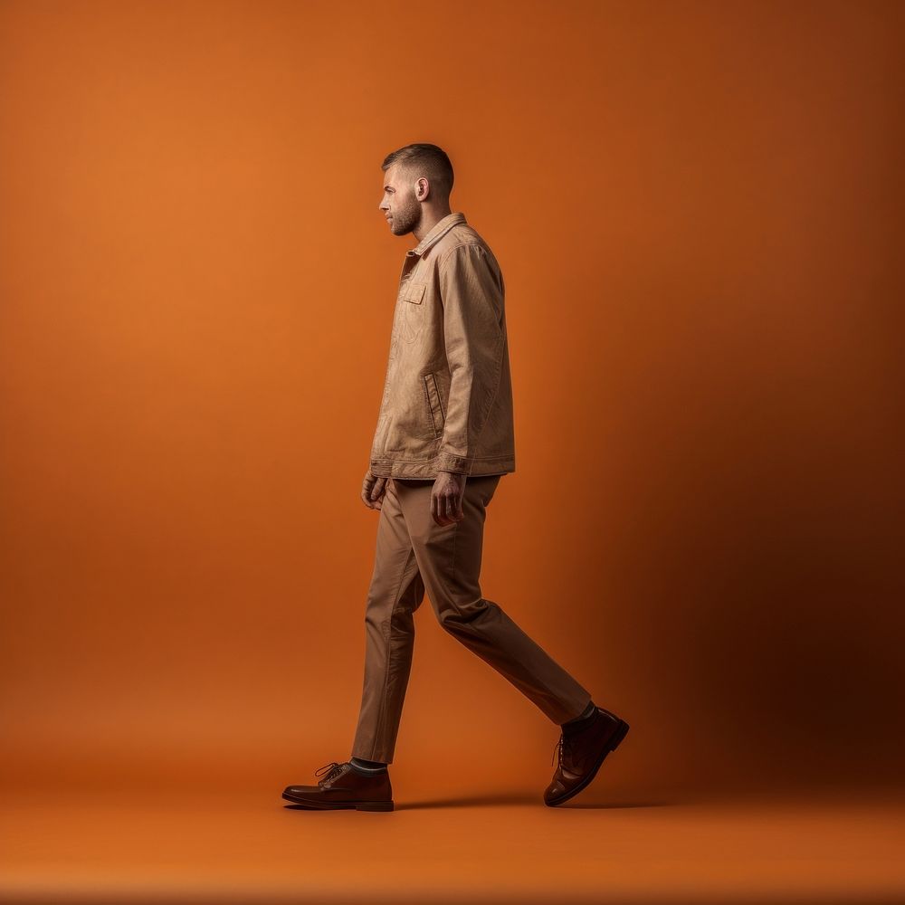 A man walking in studio photography portrait standing.