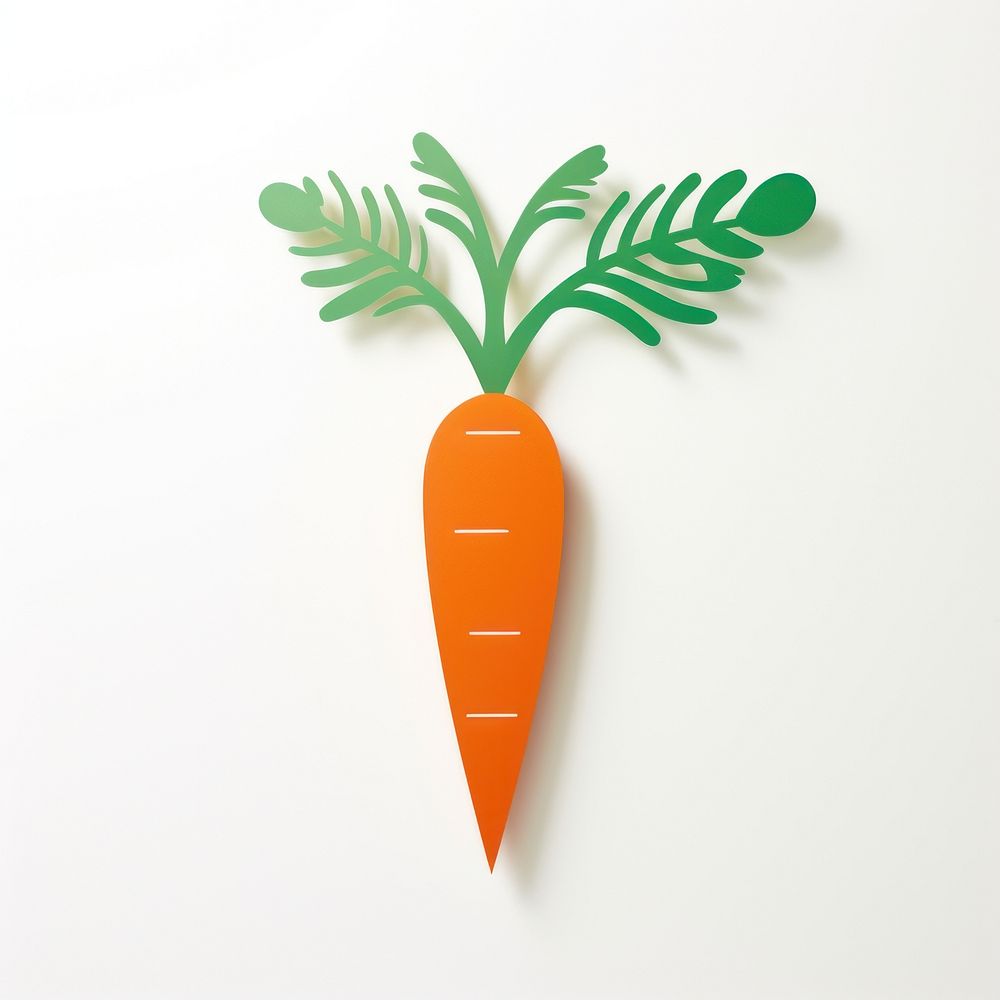 Paper cutout illustration carrot vegetable plant food.