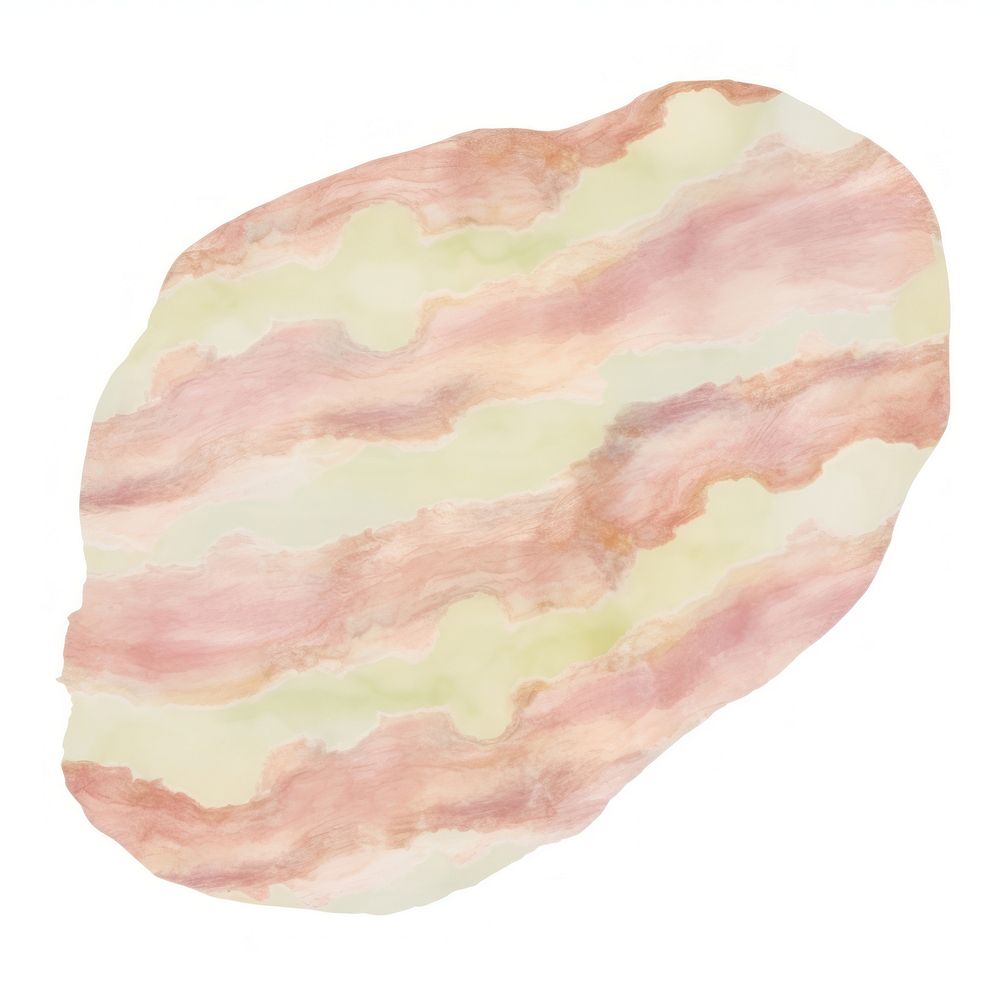 Bacon marble distort shape paper white background accessories.