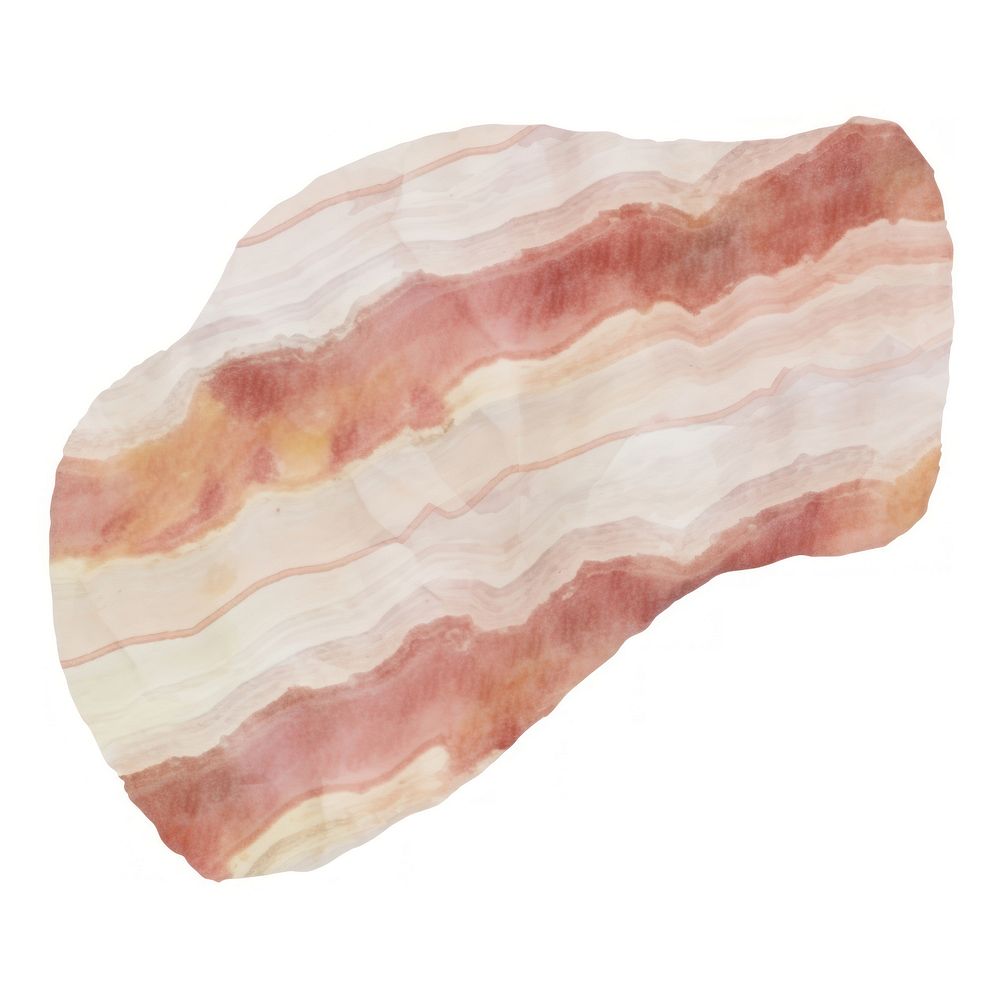 Bacon marble distort shape paper pork white background.