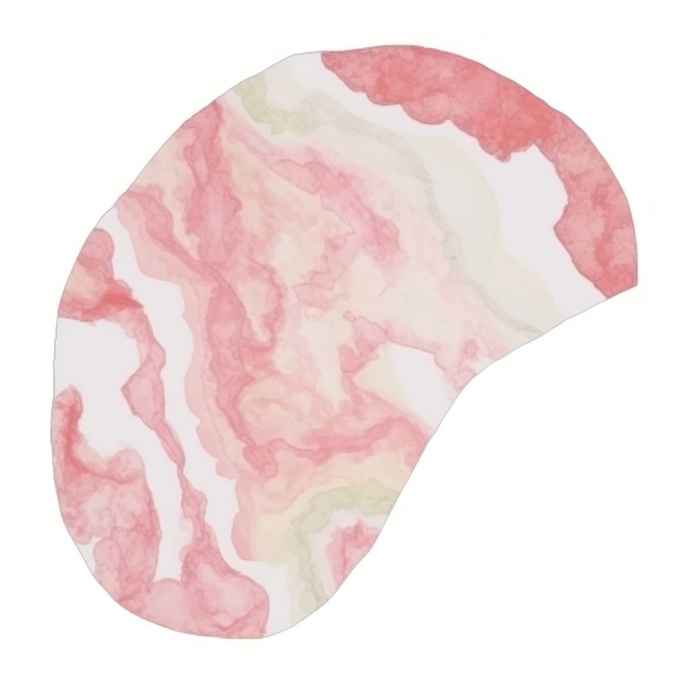 Beef slice marble distort shape white background biotechnology magnification.