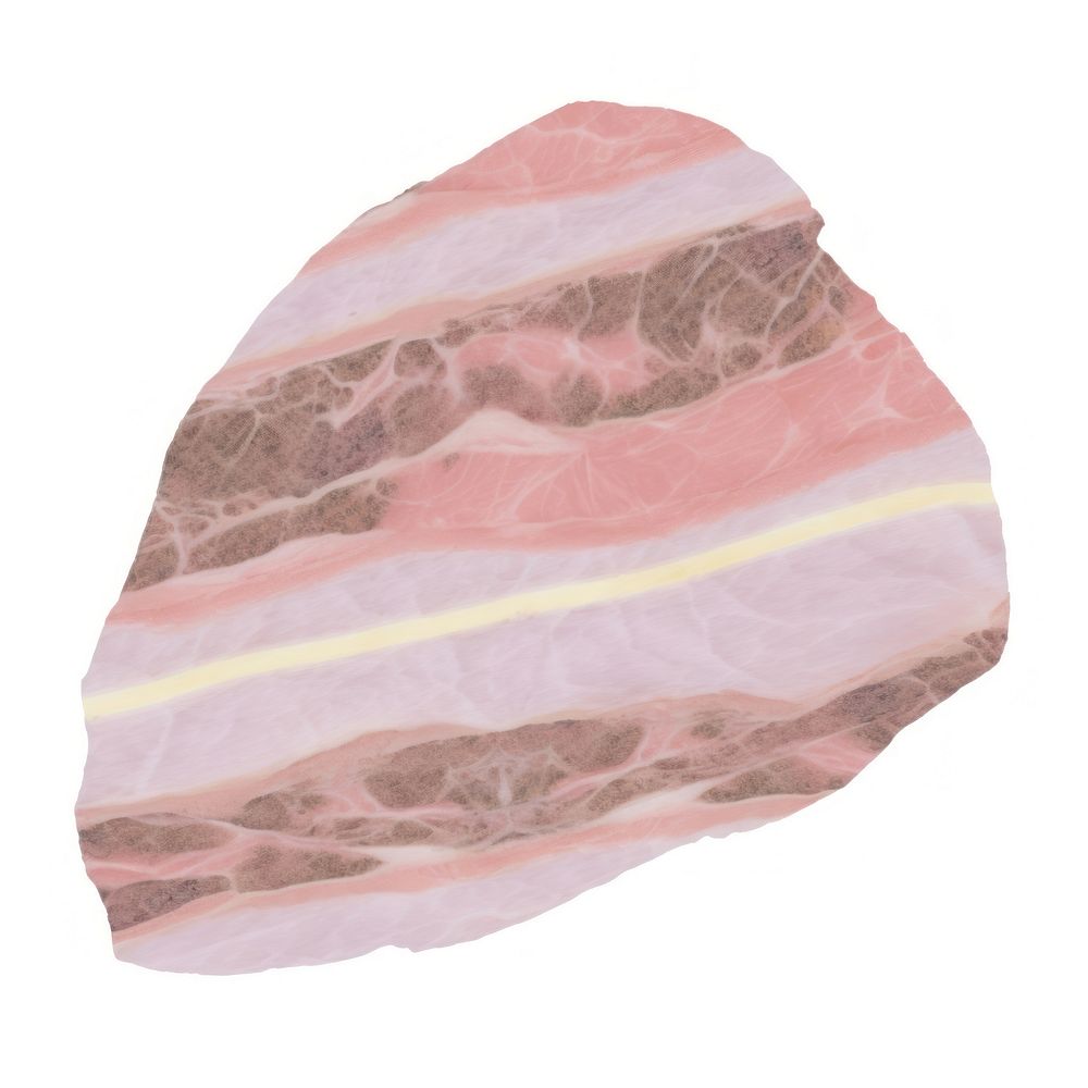 Beef slice marble distort shape pork white background microbiology.