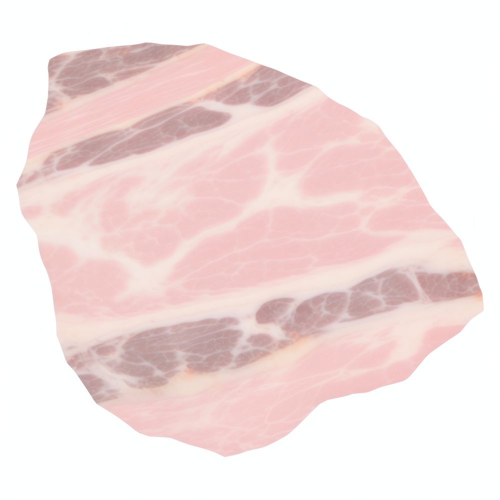 Beef slice marble distort shape pork meat white background.