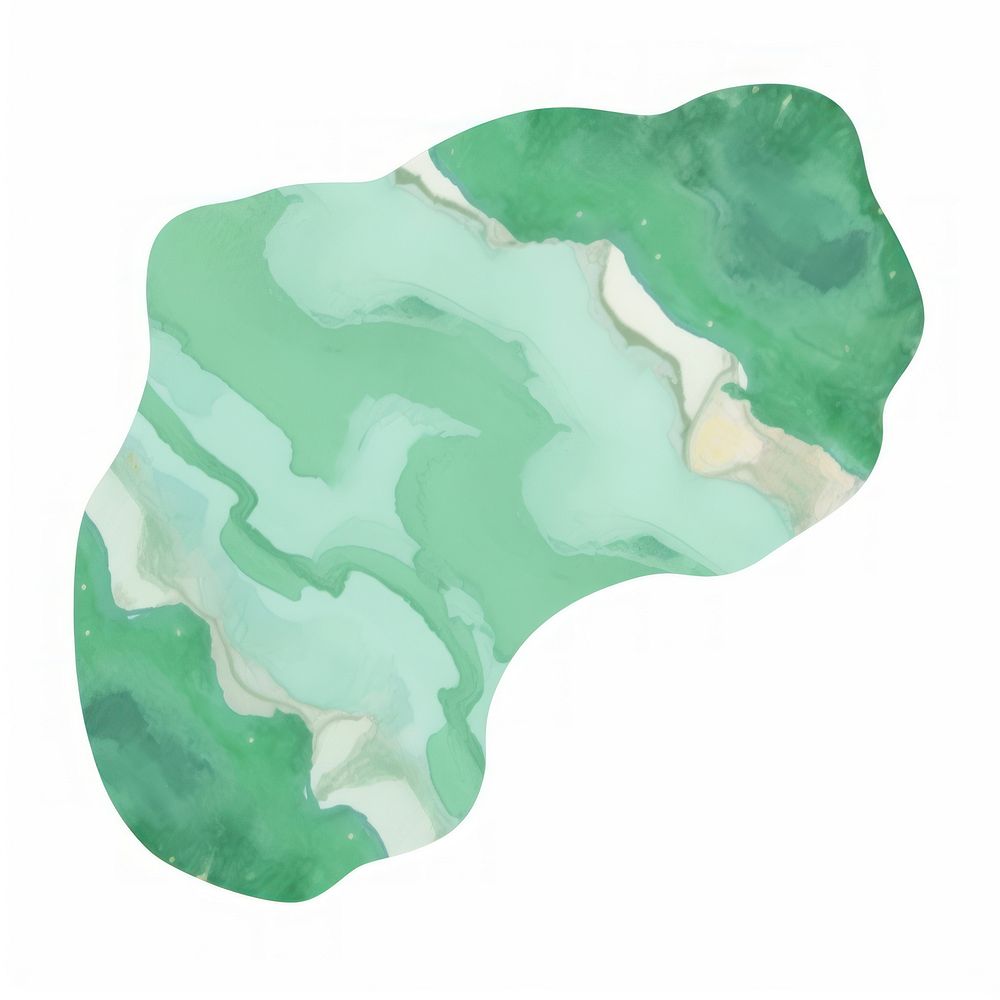 Emerald marble distort shape backgrounds abstract white background.