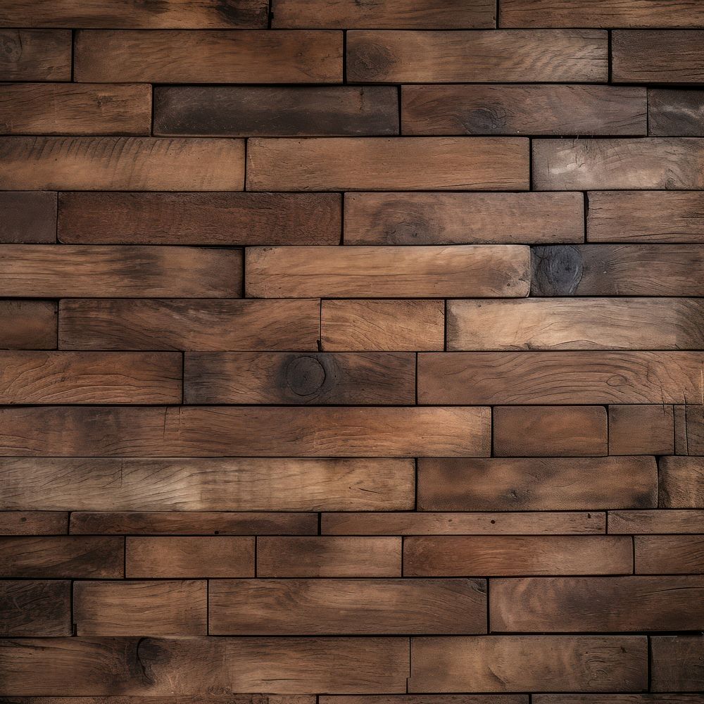 Brown rustic wood brick architecture hardwood flooring. 
