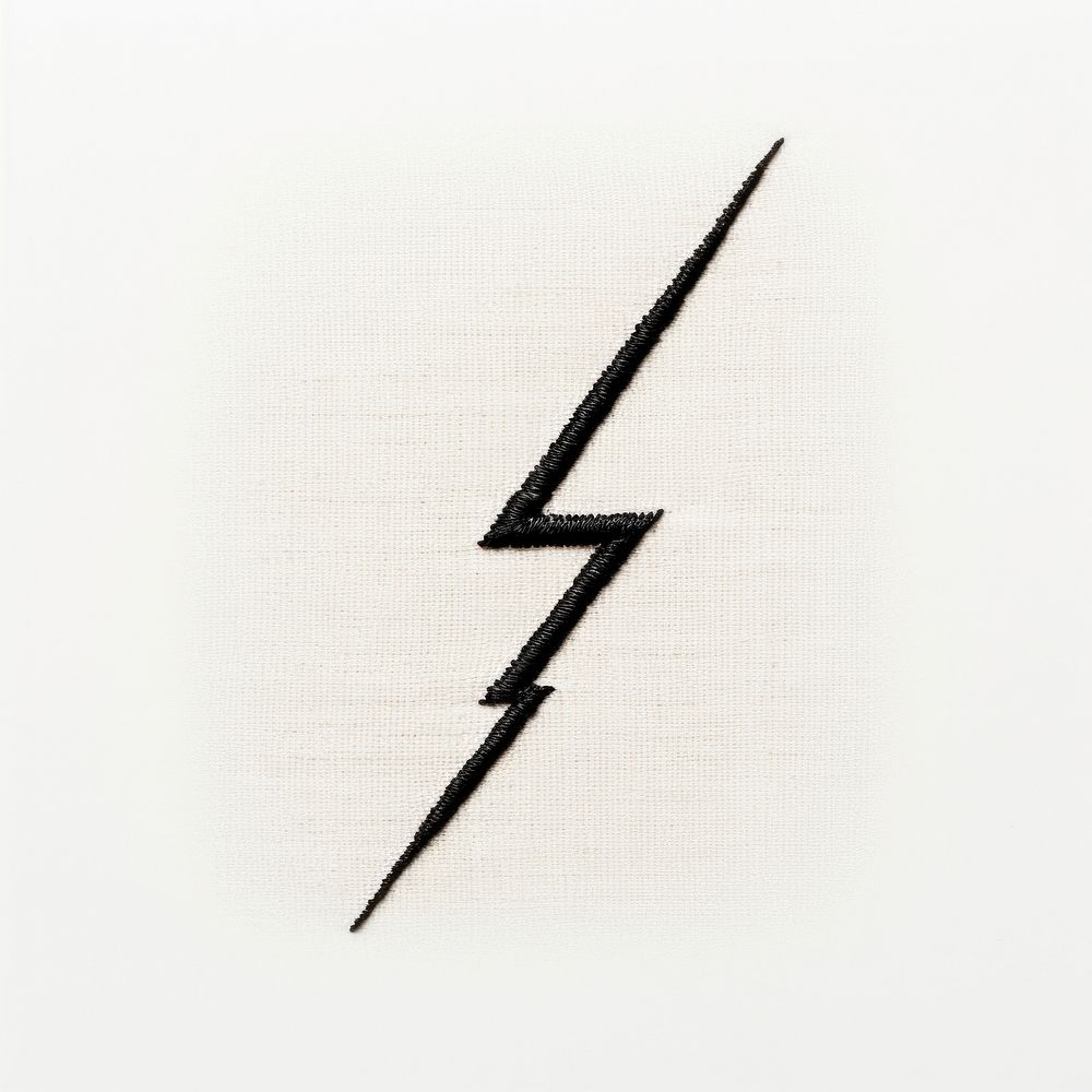 Lightning icon in embroidery style electricity weaponry circle.
