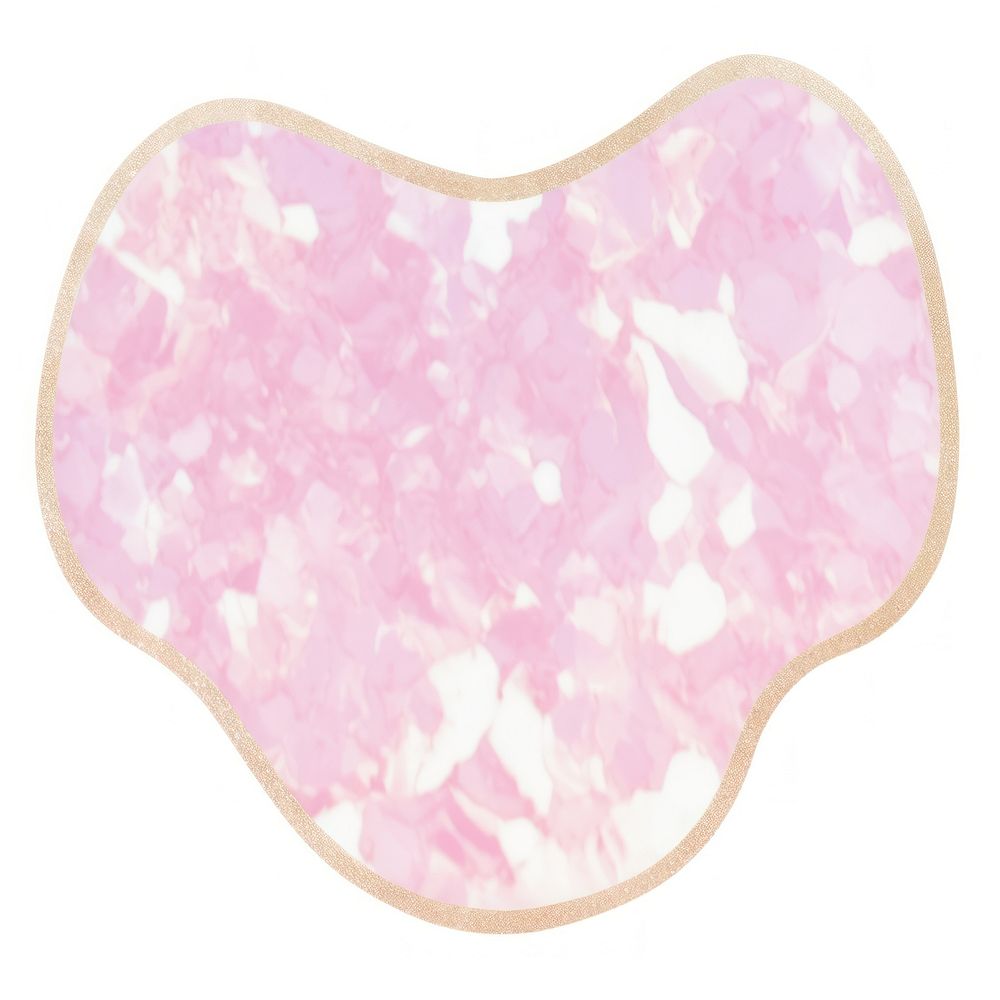 Pink glitter marble distort shape petal white background microbiology.