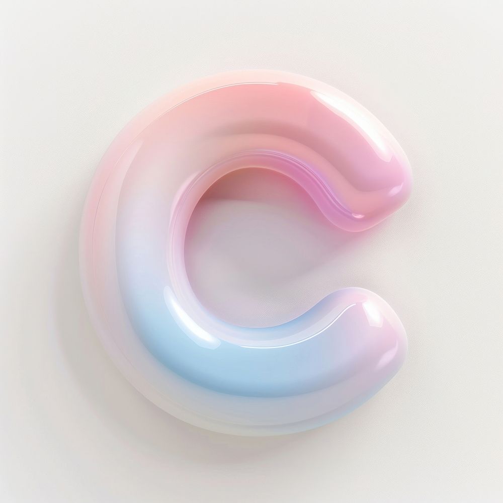 Letter C abstract symbol shape.