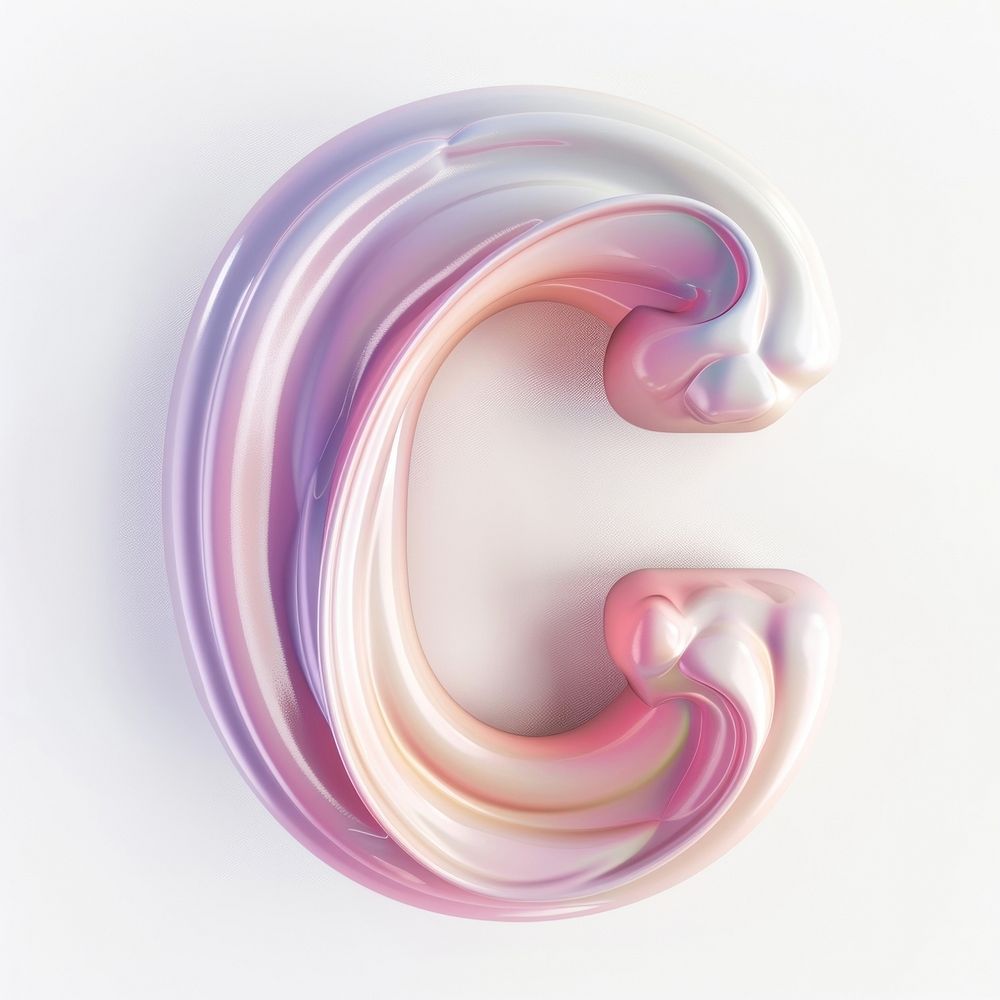 Letter C abstract shape curve.