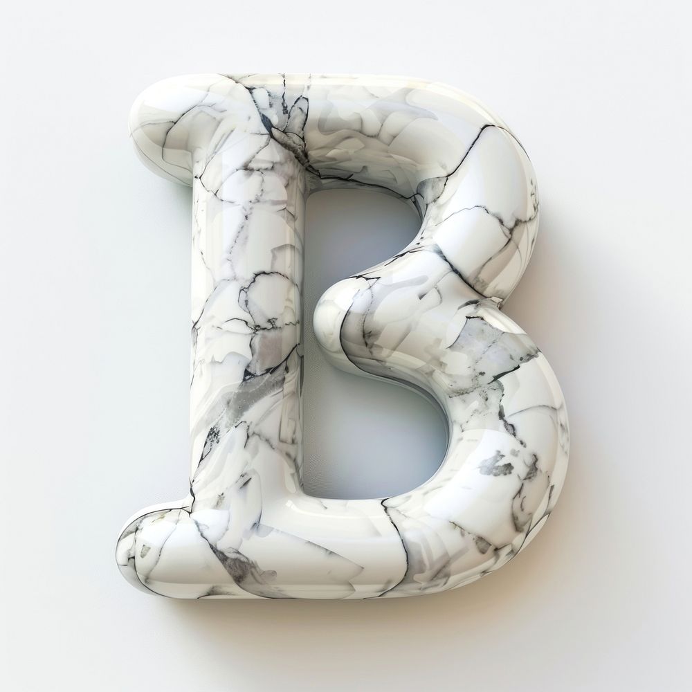 Letter B number symbol white background.