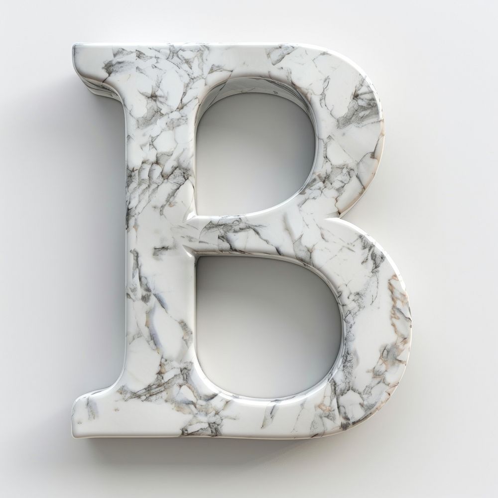 Letter B marble number symbol.