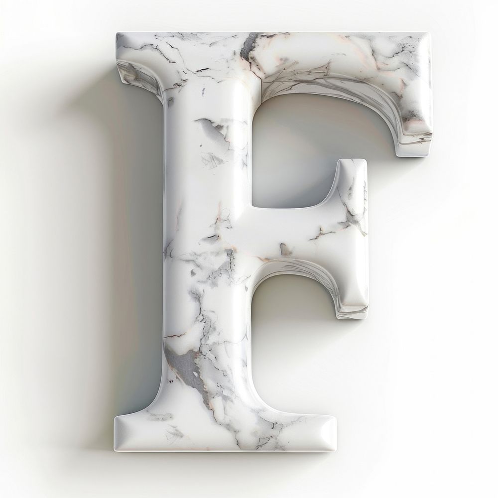 Letter F marble number symbol.