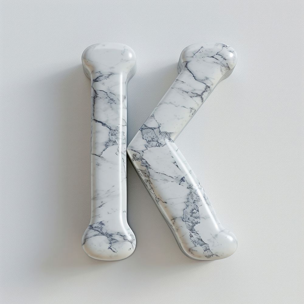 Letter K porcelain pottery column.